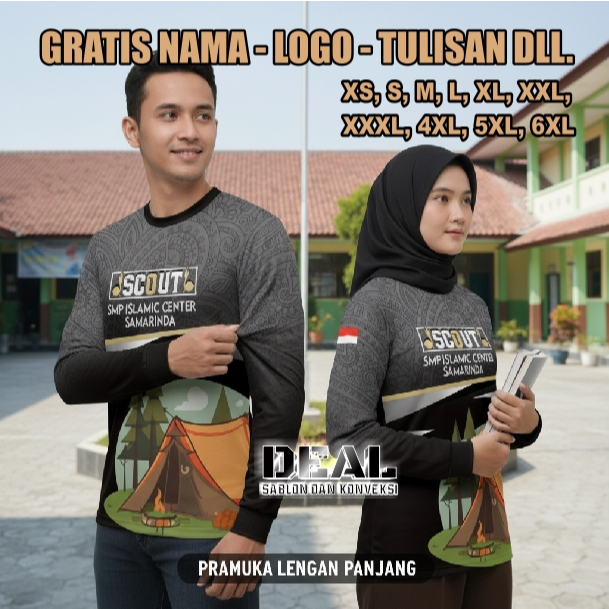 jersey pramuka kaos pramuka printing custom gratis nama logo tulisan dll