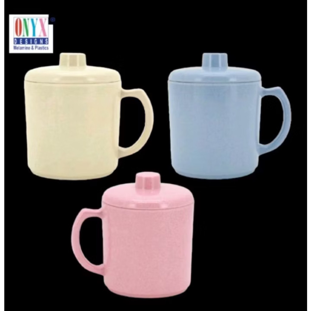 GELAS MUG BESAR MELAMIN ONYX 600 ML / MUG TUTUP MELAMINE SNI FOOD GRADE ONYX