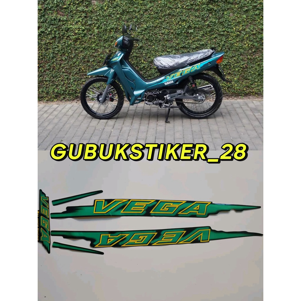 STRIPING STIKER LIS BODY MOTOR YAMAHA VEGA LAMA 1999 HIJAU