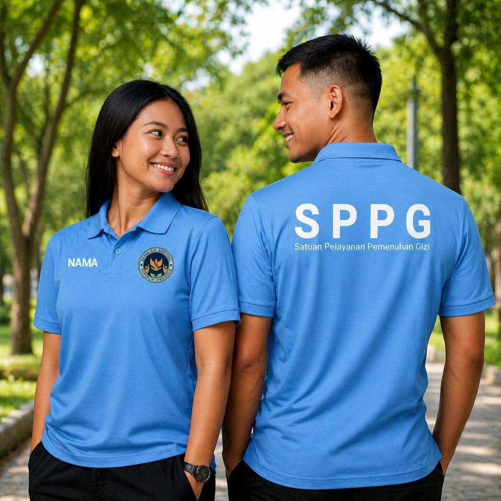 kaos Polo Seragaman SPPG/Kaos kerah Seragaman MBG Lengan Pendek