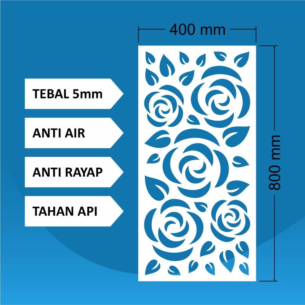 Krawangan Plafon PVC 80 x 40 x 0.5 cm / Krawangan /PVC Foam Board / Krawangan PVC Foam Board / Krawa