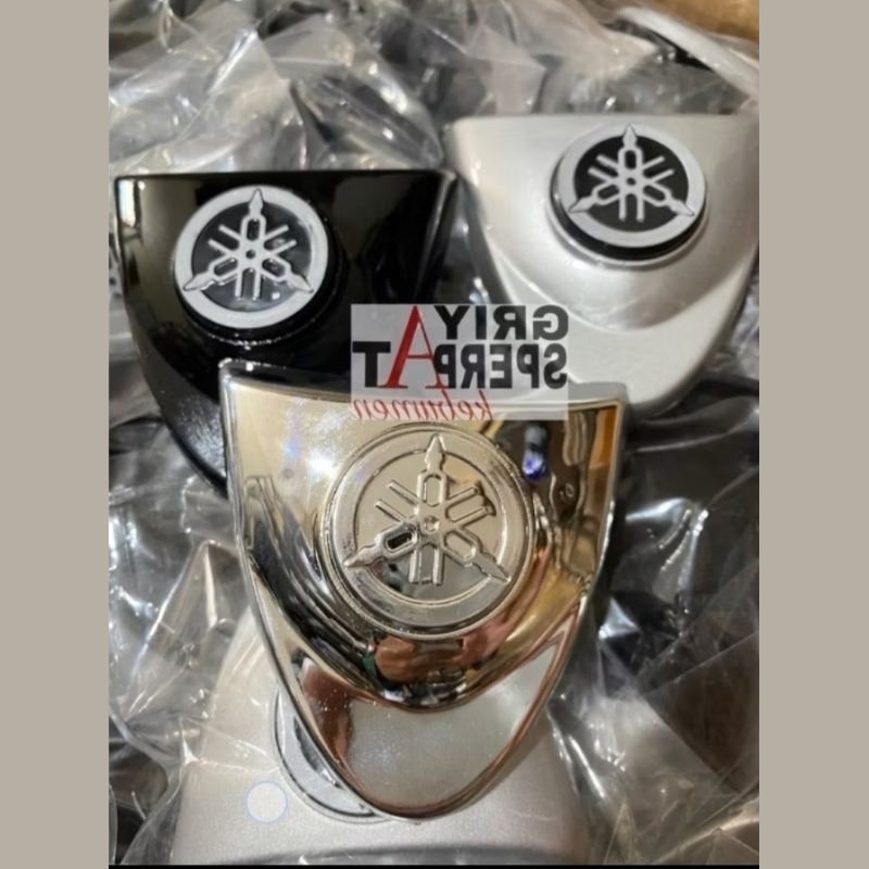 AJM - Bijian Emblem LOGO Panel Dasi Depan Yamaha Vega R F1ZR FIZR F1Z FIZ R silver crom chrome hitam