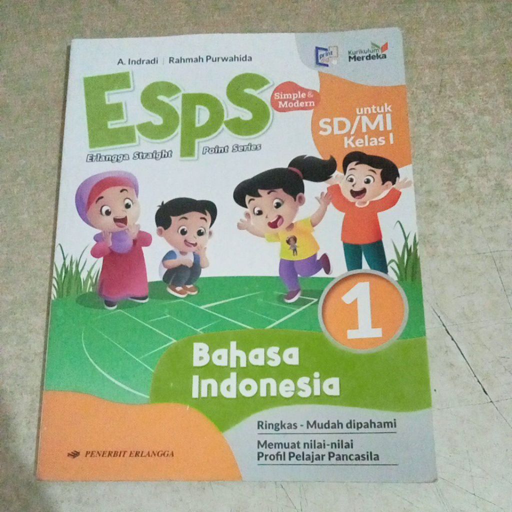 Buku ESPS Bahasa Indonesia 1 untuk SD/MI Kelas I Erlangga Kurikulum Merdeka