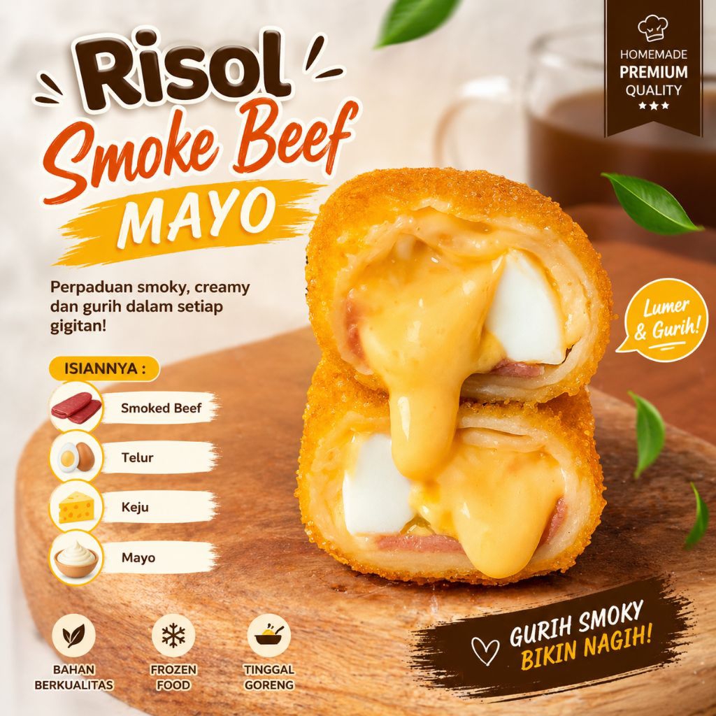 Risol Smoked Beef Mayo Premium Homemade | Frozen Risol Mayo Lumer Isi Full