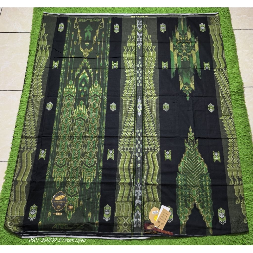 Sarung ATLAS Super Premium 990 Motif A9 JDB SJ Hitam Hijau