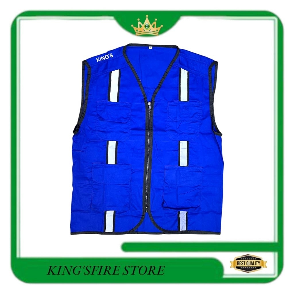 Safety vest Pu warna biru benhur /rompi safety /rompi proyek