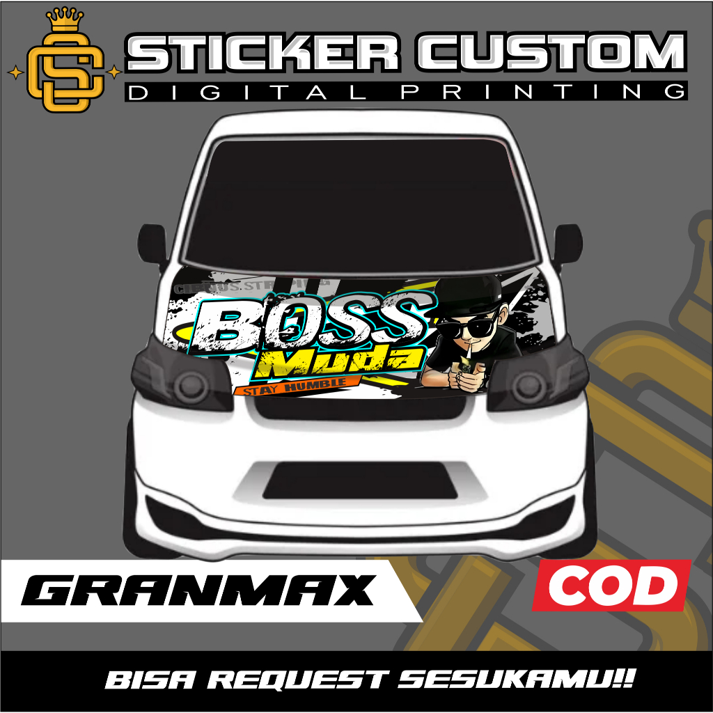 stiker decal kabin depan grandmax stiker dekal kap mesin grandmax bebas custom