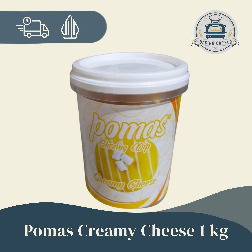 POMAS GLAZE CREAMY CHEESE 1 KG KEJU MANIS TOPPING DONAT PISANG NUGGET CORNDOG CAKE SIAP PAKAI MENGKI