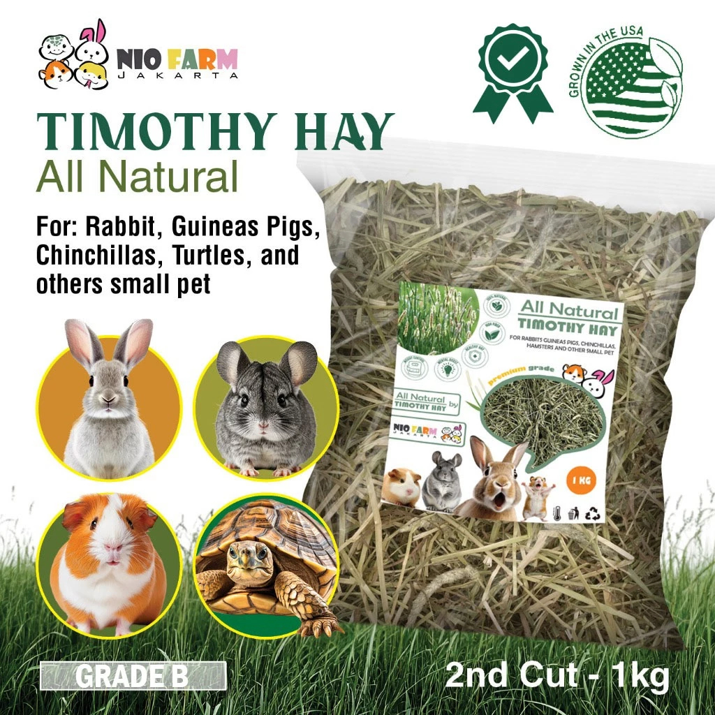 Timothy Hay 1 kg Makanan Kelinci Guinea Pig Hamster Rumput Kering Berkualitas