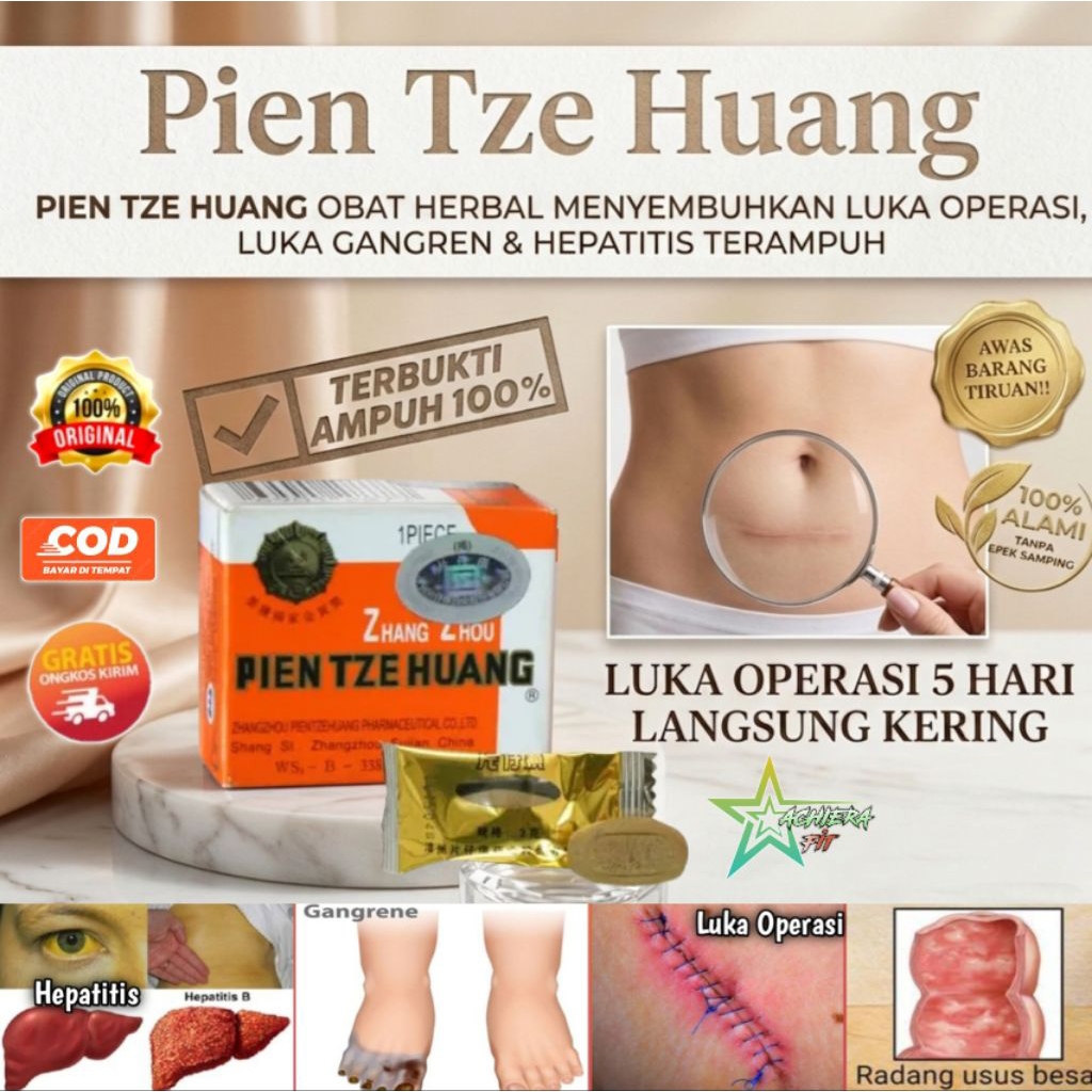 PIEN TZE HUANG ASLI OBAT LUKA OPERASI, LUKA DIABET & LEVER TERAMPUH ANGKUNG ANKONG KAPSUL KUTUK ALBU