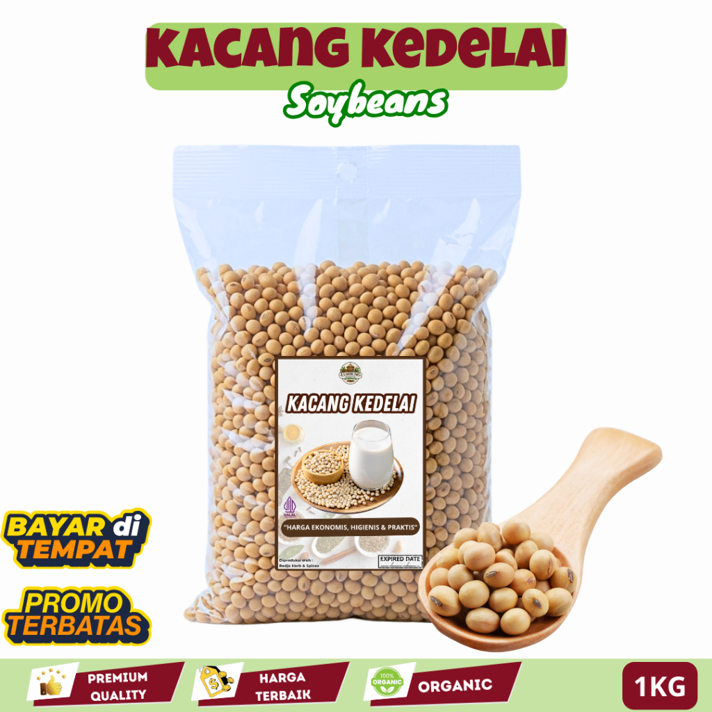 Kacang Kedelai Organik 1 Kg Sumber Protein Nabati Dele kedelai Lokal Organik Soybean NON-GMO