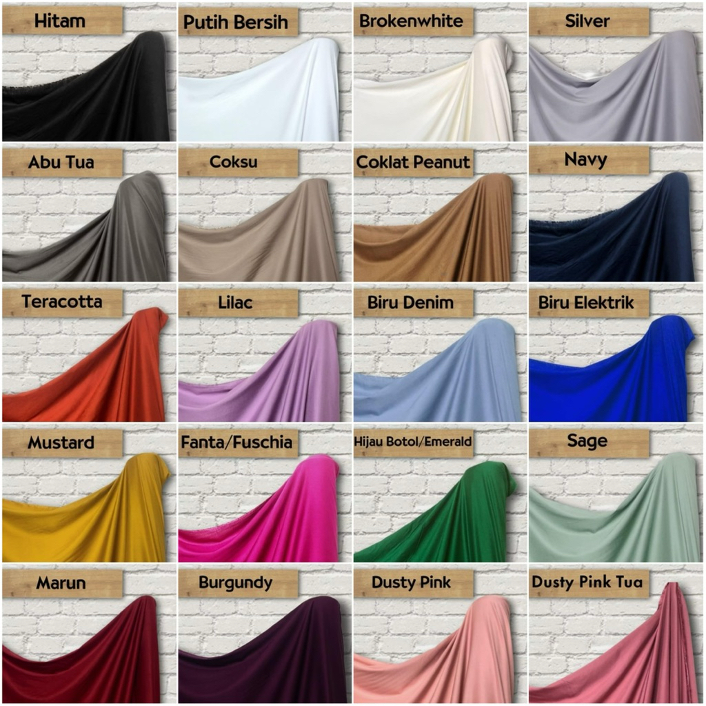 kain katun rayon twil polos | rayon twil premium (harga setengah meter)