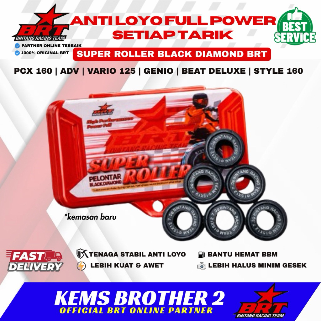 SUPER ROLLER BLACK DIAMOND BRT PCX 150 VARIO 150 VARIO 125 VARIO 160 PCX 160 ADV 160 BEAT DELUXE BLA