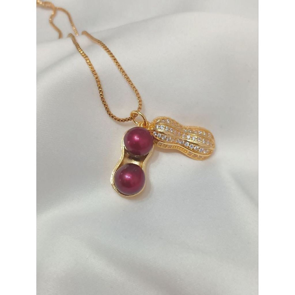 Kalung mutiara asli Lombok model kacang