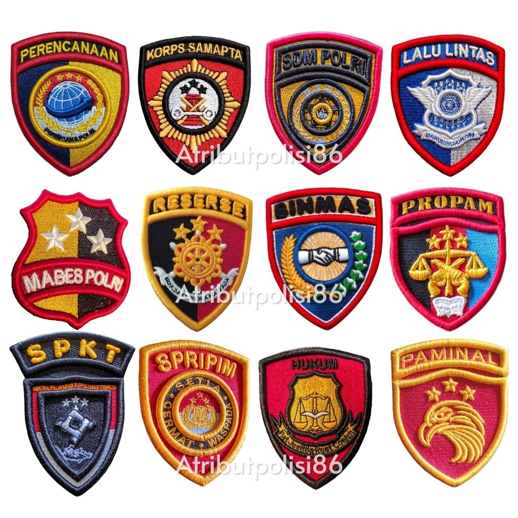 LOGO PDL POLRI - BORDIR BINMAS - BADGE SABHARA - PDL POLRI - PDL LANTAS - PROPAM - MABES POLRI