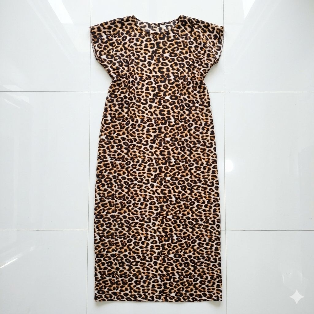Daster Rayon Motif Macan Leopard Cantik Super Adem Panjang Semata Kaki Wanita