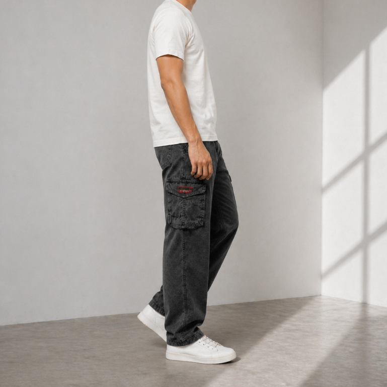 Castielo - Celana Panjang Cargo Pria Premium – Cargo Pants Washed | Bahan Twill Tebal | Kantong Bany