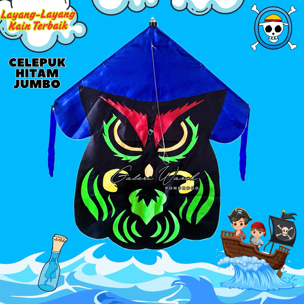 [TERBAIK] Layangan Hias Super Kain Parasit ukuran Besar. Aplikasi Ular, Macan, Batman dll (kode:bjr1