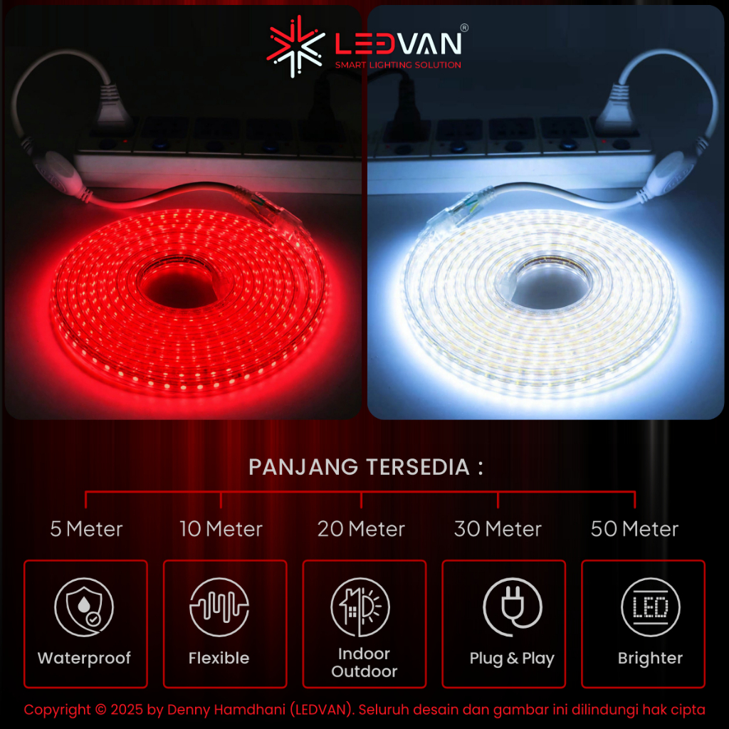 Lampu Merah Putih LED Strip SMD 5050 - Lampu Dekorasi 17 Agustus hias agustusan Lampu hias kemerdeka