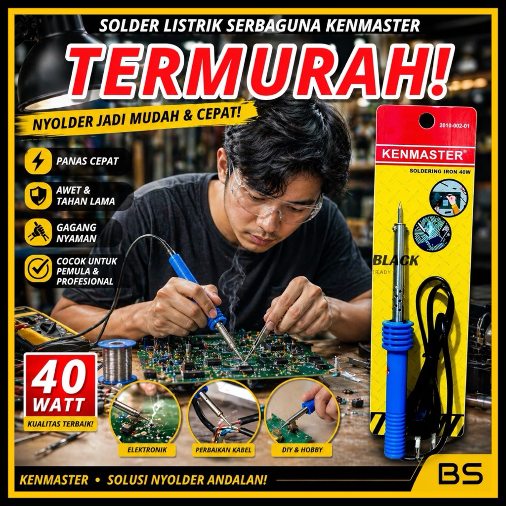 TERMURAH Solder 40 watt KENMASTER Solder Listrik Layangan Solder Plastik Alat Solder Solderan Sorder
