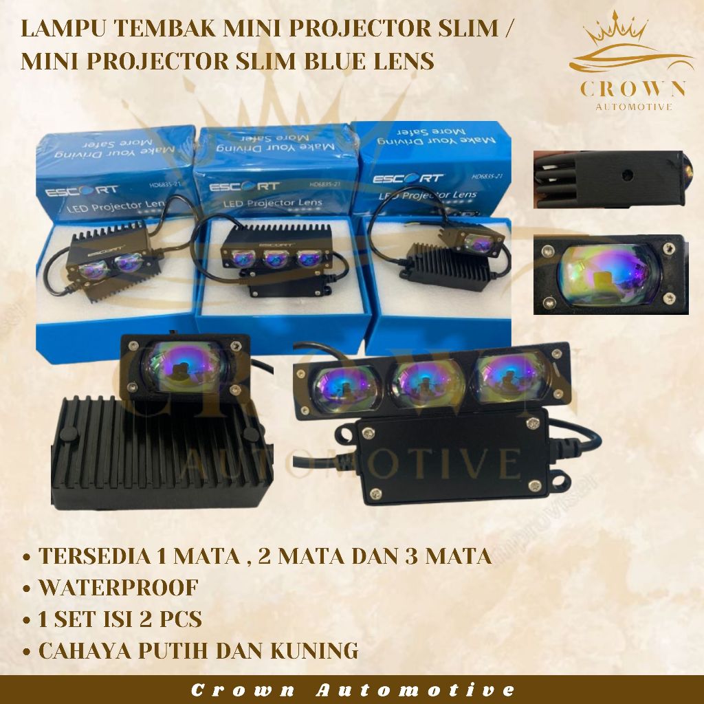 LAMPU TEMBAK MINI PROJECTOR LASER SLIM / MINI PROJECTOR SLIM BLUE LENS