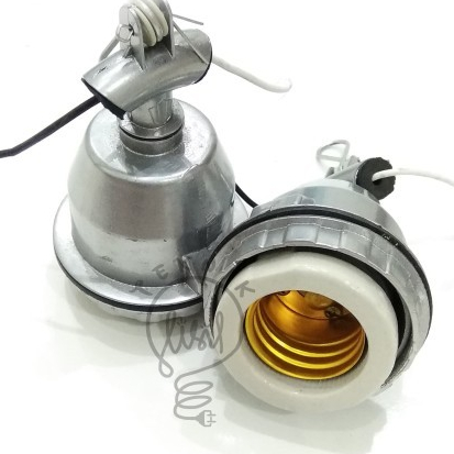 Fitting WD E27 Fiting Keramik PVC Stop Kontak Colok Saklar Lampu Listrik Kuningan Bukan Broco - WD