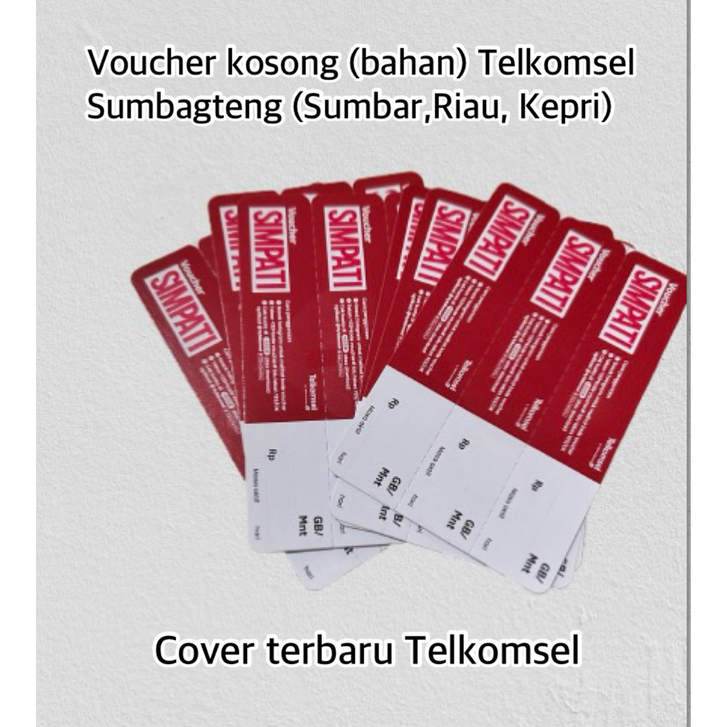 Voucher Kosong Telkomsel Sumbagteng (Riau, Sumbar, Kepri) - 1 ikat = 150 SN - 1/2 ikat = 75 SN