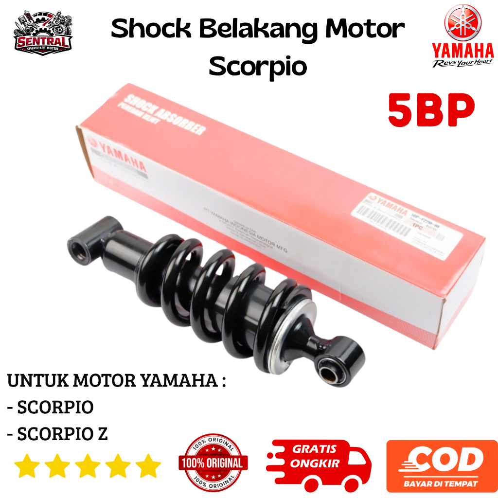 Shock Belakang Motor Scorpio & Scorpio Z 5BP original Sentral Sparepart Motor