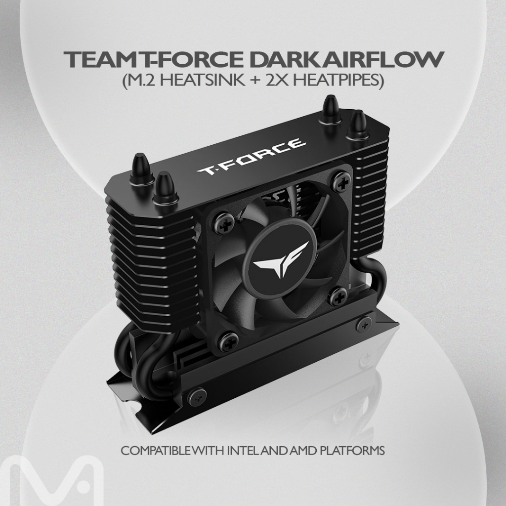 TEAM T-FORCE DARK AIRFLOW (M.2 HEATSINK + 2X HEATPIPES) BLACK 1Y