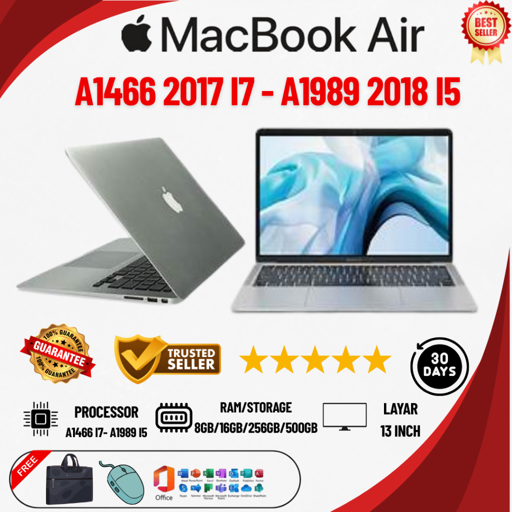 Macbook Air A1466 2017 Core i7 | Ram 8GB | SSD 256GB Bergaransi 30 Hari