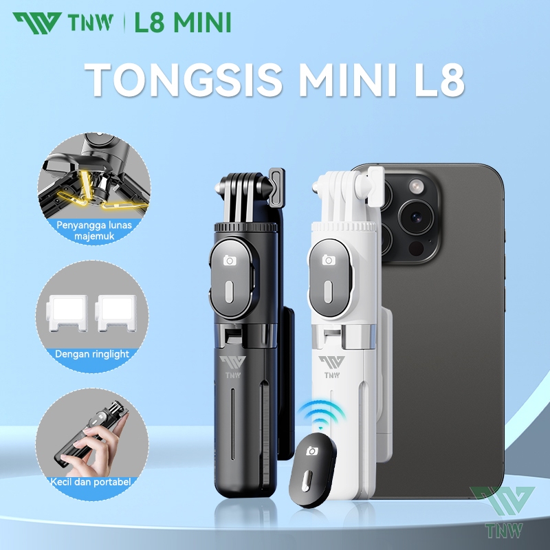 TNW Mini selfie stick  L8mini Tongsis Bluetooth Tripod 3 in 1 Selfie Stick Tongsis Portable Remote d