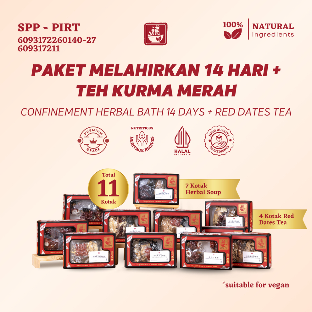 Ciak Po - Ciakpo Confinement Set 14 Days Paket Melahirkan  + Red Dates Tea | Untuk Lahiran / Kegugur