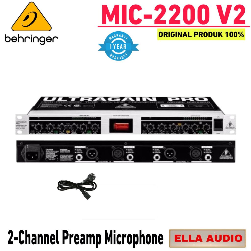 Behringer MIC 2200 Ultragain  Vacum tube preamp 2-Channel Mic-2200