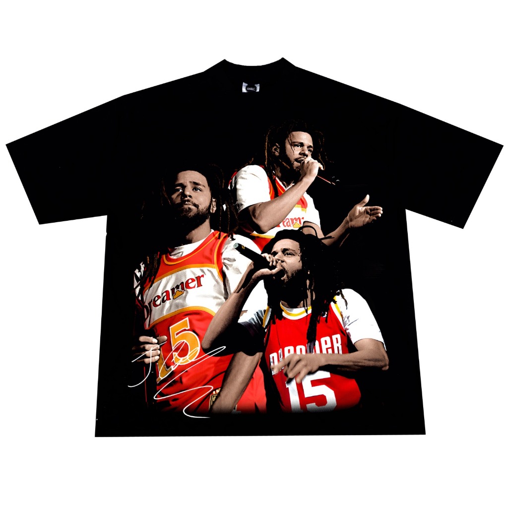 ZWOLF KAOS OVERSIZE JCOLE RAPPER TSHIRT BAND MUSIK KATUN COMBED 20S