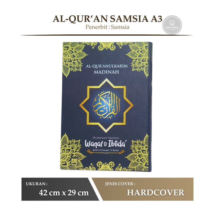 Alquran Samsia Madinah A3 super besar khot utsmani 15 baris madinah jumbo al qur'an A3 non terjemah