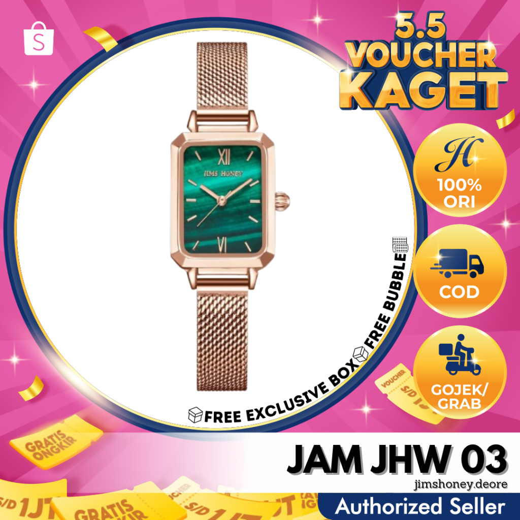 Jims Honey JHW 03 Jam Tangan Analog Quartz Kecil Wanita Cewek Elegan Jimshoney JH Free Exclusive Box