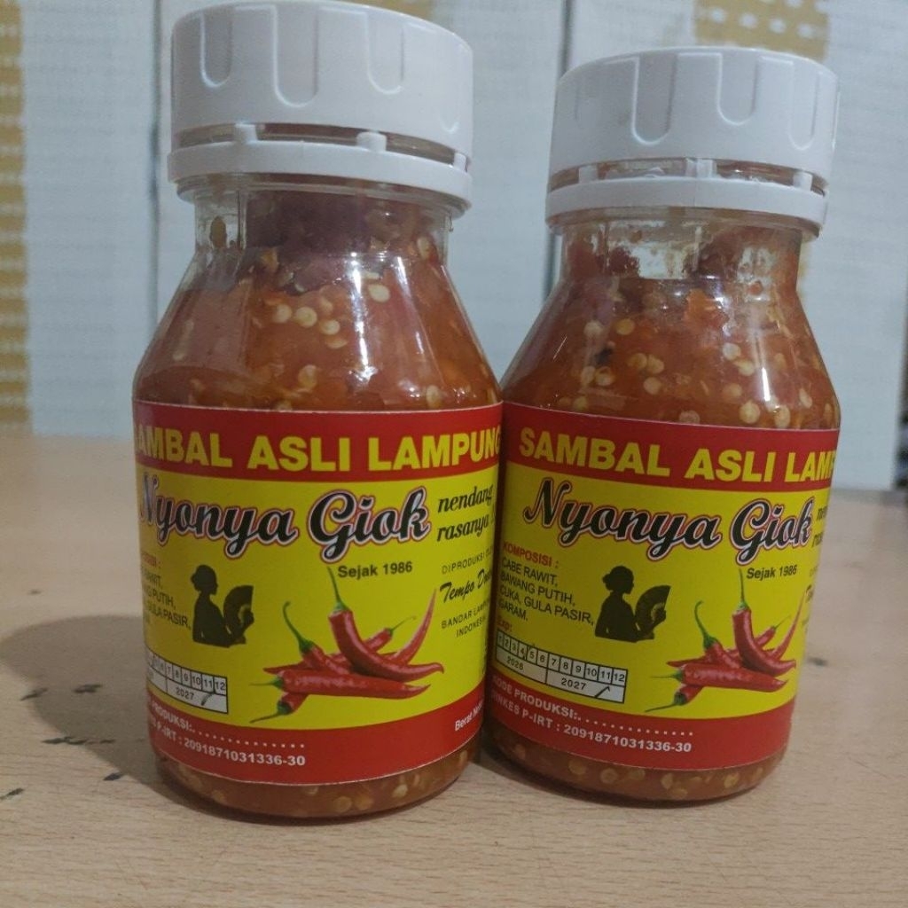 TERMURAH SAMBEL SAMBAL NYONYA GIOK (TADINYA NY JOIN) BAWANG PUTIH 100% SAMBAL ASLI LAMPUNG