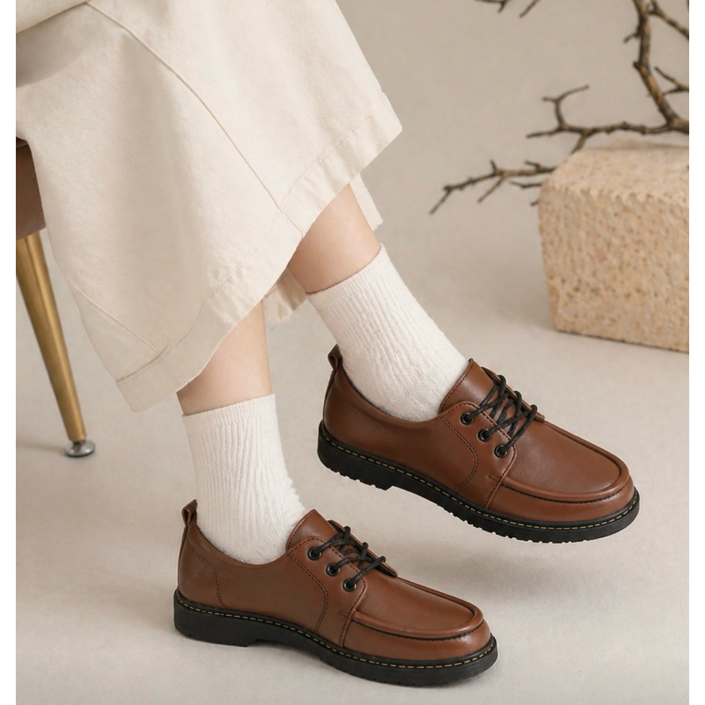 TapTapSole - Belleza Docs Sepatu Wanita Docmart - Brown, Black, Cream
