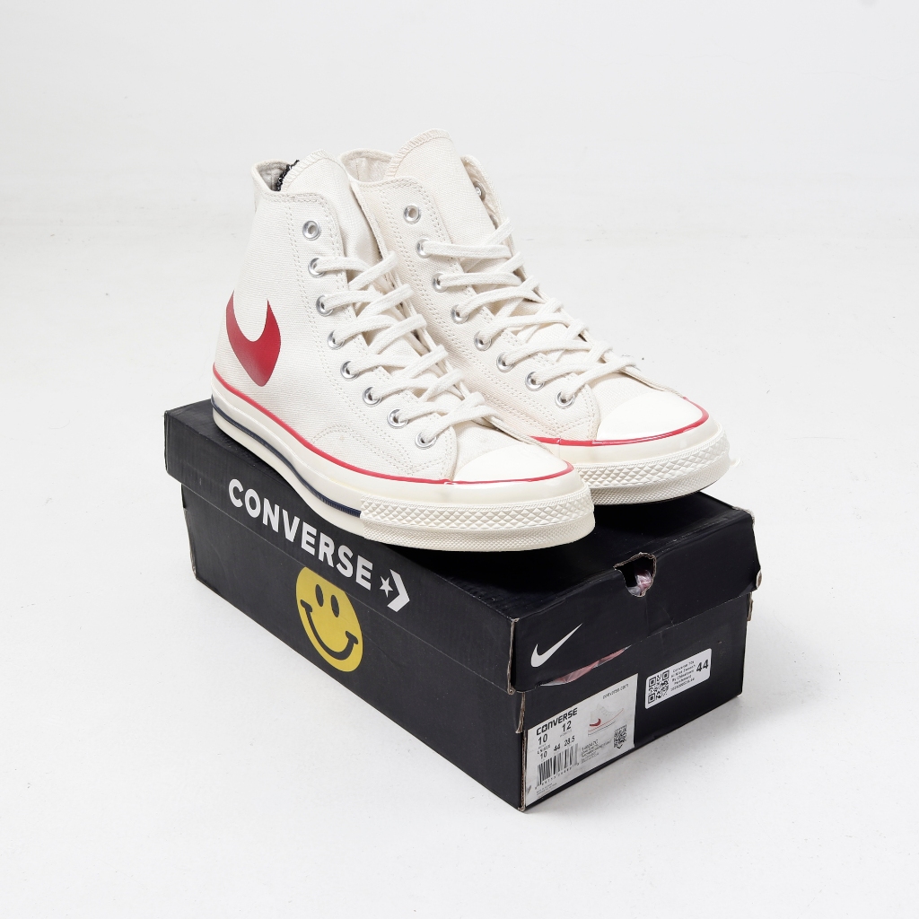 (FTBX) Sepatu Sneakers Converse 70s Hi Nike Swoosh By Chinatown Parchment