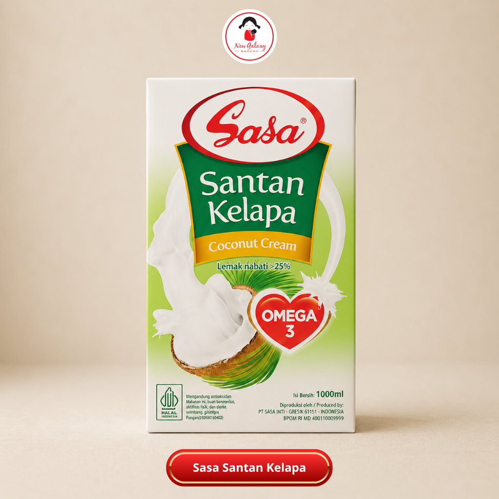Sasa Santan Kelapa Cair Coconut Cream Siap Pakai Dengan Omega 3 | 1Liter
