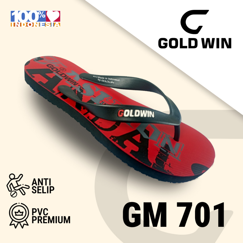 Sandal Jepit GOLDWIN GM 701 Merah Anti Slip Premium Size 38–42