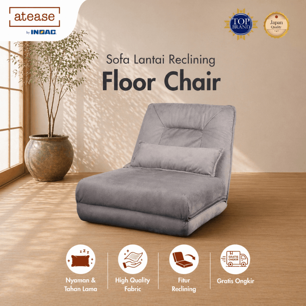 atease Reclining Floor Chair by INOAC - Sofa Bed Lipat/Kursi Lantai Multifungsi/Sofa Reclining Jepan