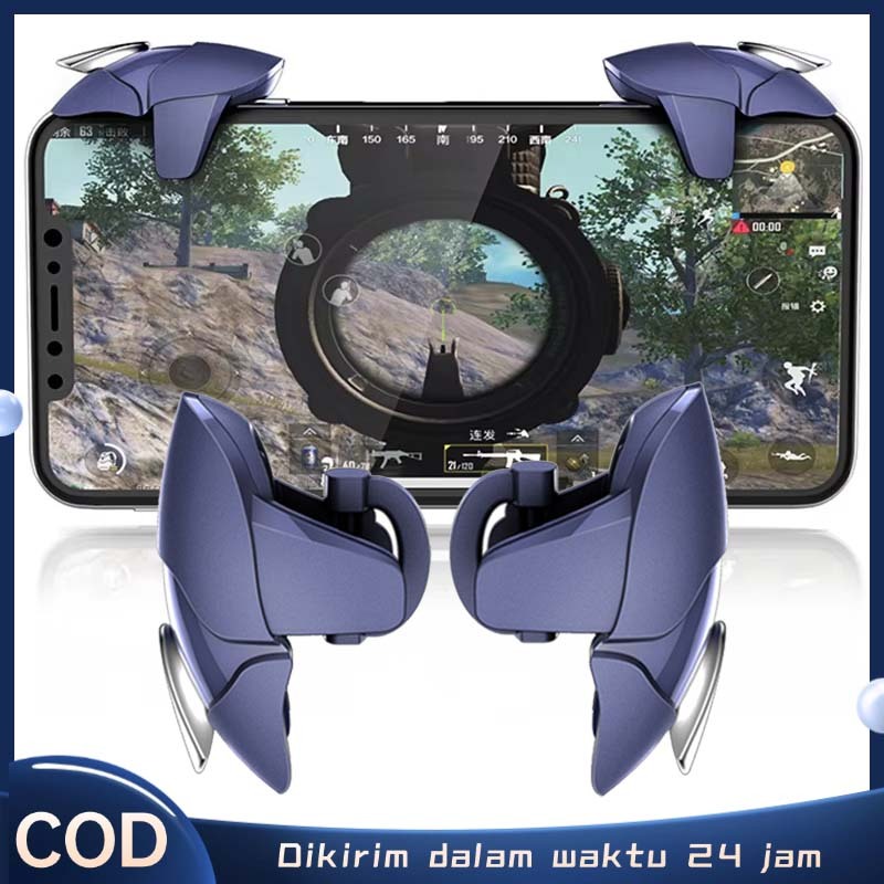 2pcs Tombol Trigger Mekanis Game Hp Alat Bantu Tembak Pubg Mobile Trigger L1 R1 Pemotretan Fps Alat 