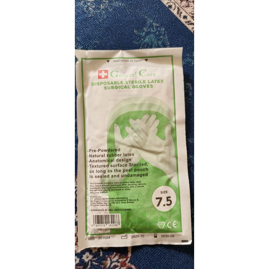 Sarung Tangan Steril 7.5 l Handskun l Latex Surgical Powdered Gloves l Handscoon