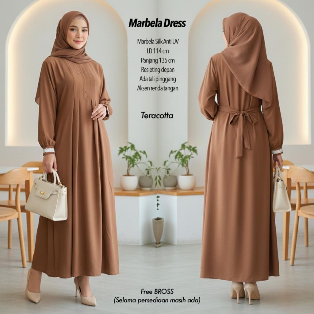 MARBELA DRESS WANITA / DRESS WANITA TERBARU / DRESS LEBARAN TERBARU / DRESS BAHAN MARBELA