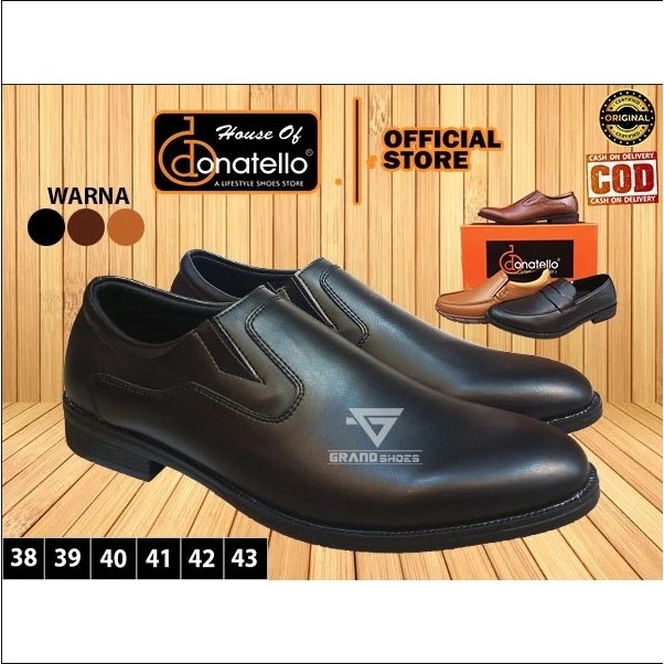 DONATELLO CC Sepatu kerja fantofel formal formil slip on dan tali pria casual anti slip Original