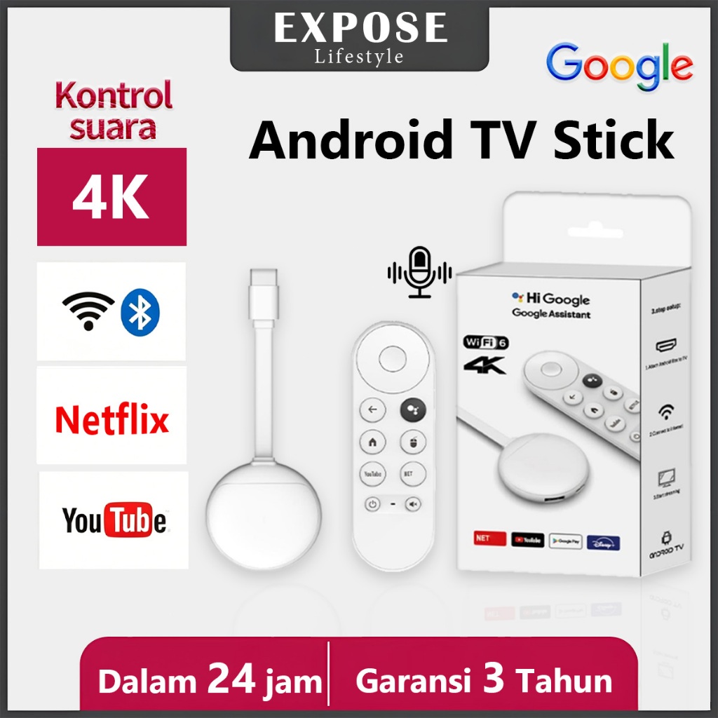 Google TV Stick 4K Android 14 Smart TV Box WiFi Bluetooth Streaming Player Netflix / YouTube