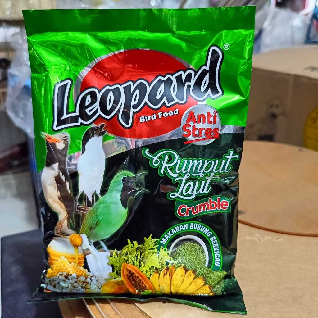 PAKAN BURUNG LEOPARD CRUMBLE RUMPUT LAUT VOER PAKAN BURUNG MURAI TROTOL CENDET KACER TRUCUK DAN SEMU