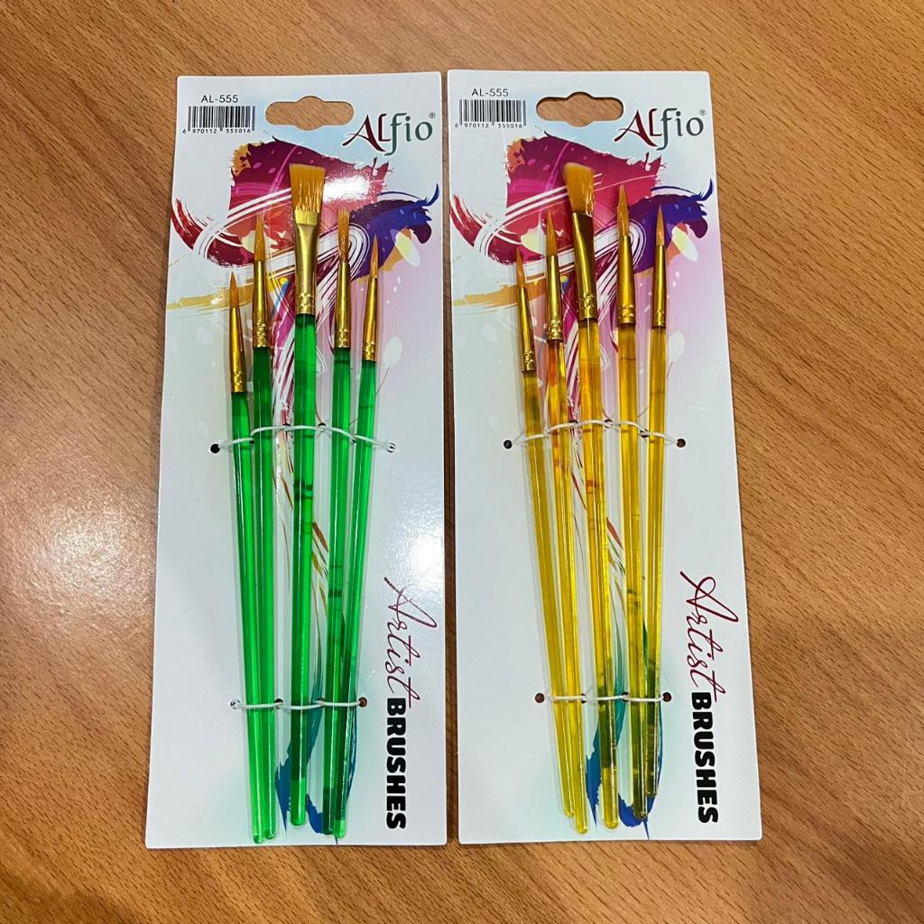 Kuas Lukis Cat Air 1 Set Isi 5 / PAINT BRUSH Akrilik / Minyak / Nilon / Watercolour / Acrylic / Oil 