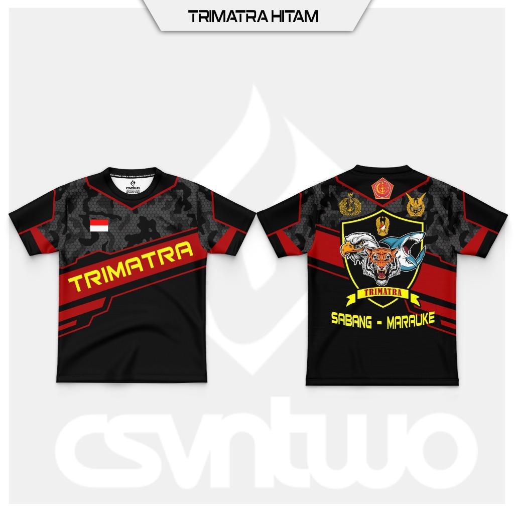 C72 JERSEY KAOS TNI TRIMATRA FULLPRINT / KAOS JERSEY TRIMATRA HITAM
